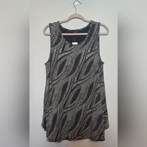 eclipse BNWT Stunning Sleeveless Sequin Black and Gray Women's Top size XL
